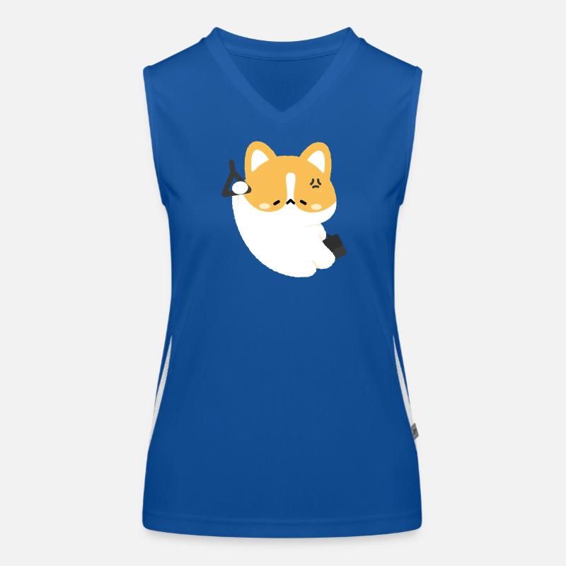 Tired Corgi Commute Women's Functional Contrast Tank Top