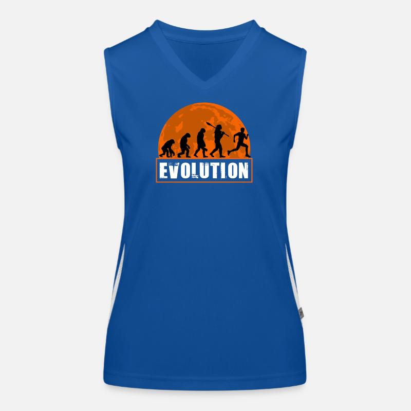 Running Man Evolution Funny Runner Tee Marathon Débardeur respirant contrasté Femme