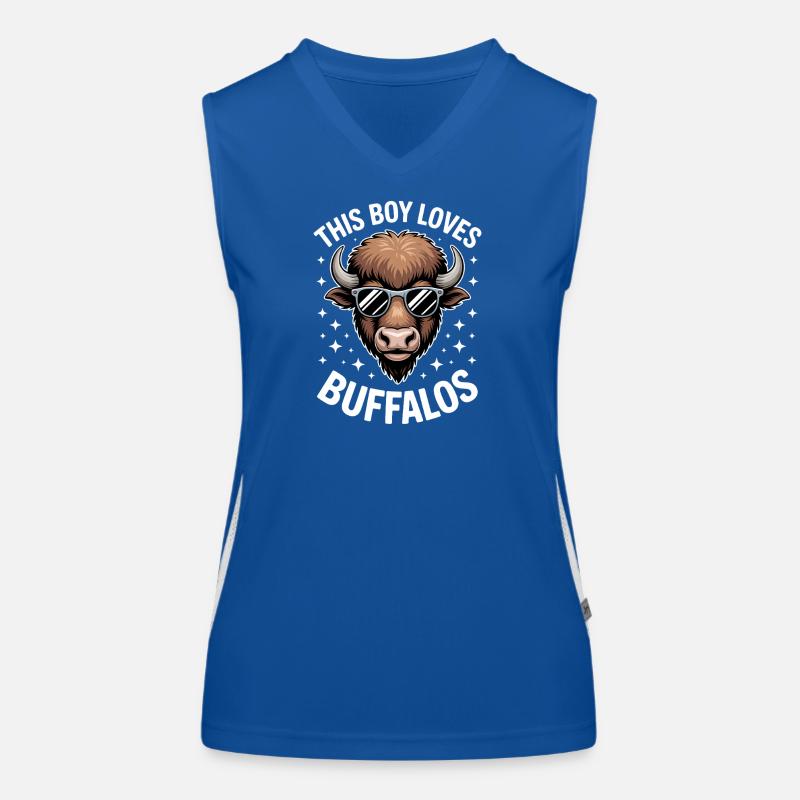 Buffalo Saying Guys Funny Buffalo Gift Women's Functional Contrast Tank Top