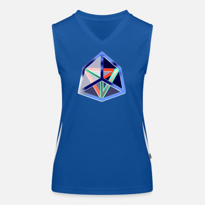 Geometric Move (Icy Cube) Women's Functional Contrast Tank Top