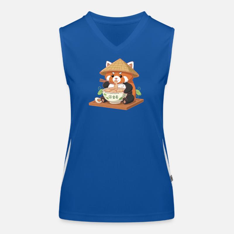 Panda Ramen mit Strohhut Funktionelles Kontrast-Tank Top für Frauen