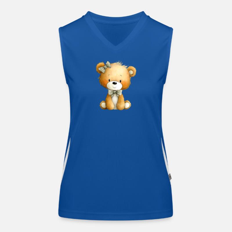 sitzender Teddy Funktionelles Kontrast-Tank Top für Frauen