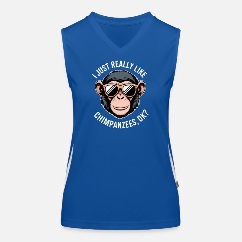 Chimpanzee Saying Monkey Funny Chimpanzee Gift Women's Functional Contrast Tank Top