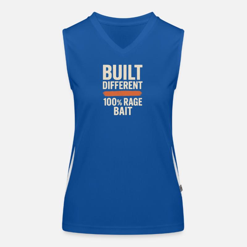 Built Different 100% Rage Bait, Funny Meme  Women's Functional Contrast Tank Top