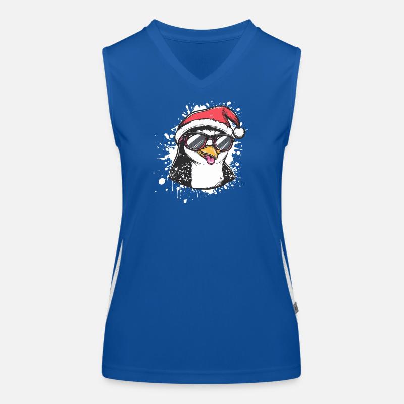 Pingouin Noël Drôle Débardeur respirant contrasté Femme