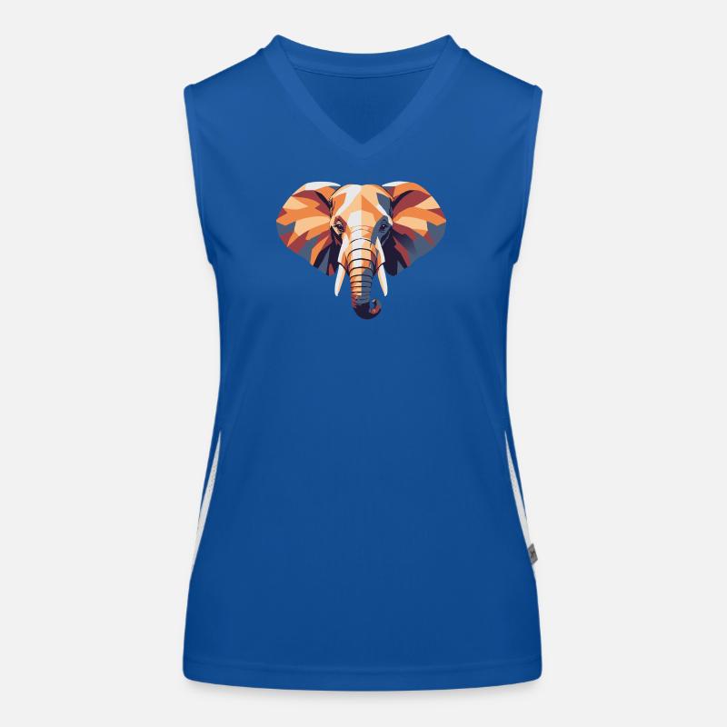 Elefant_farbe_poly Funktionelles Kontrast-Tank Top für Frauen