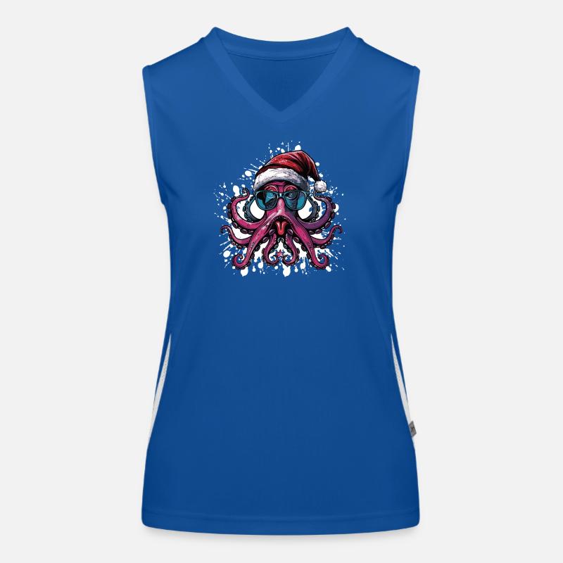 Octopus Christmas Funny Women's Functional Contrast Tank Top