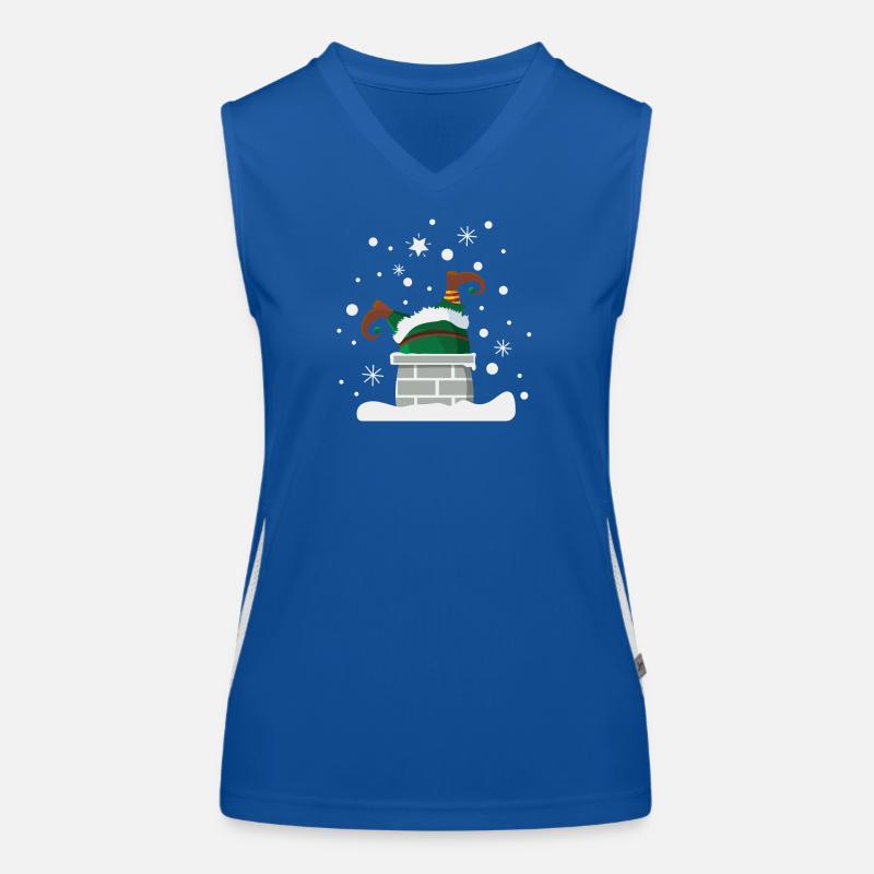 Lutin dans la cheminée humour de Noël Débardeur respirant contrasté Femme
