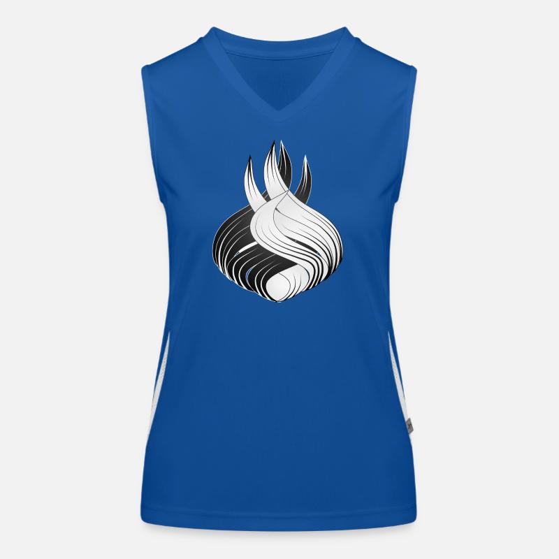 Formes abstraites – Design dynamique en noir et blanc Débardeur respirant contrasté Femme
