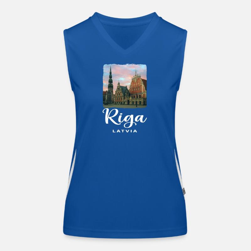 Riga, Lithuania Women's Functional Contrast Tank Top