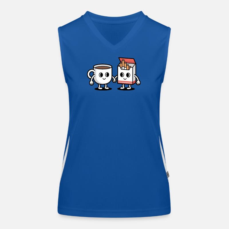 Coffee and Cigarettes  - Funny Balkan Breakfast  Women's Functional Contrast Tank Top