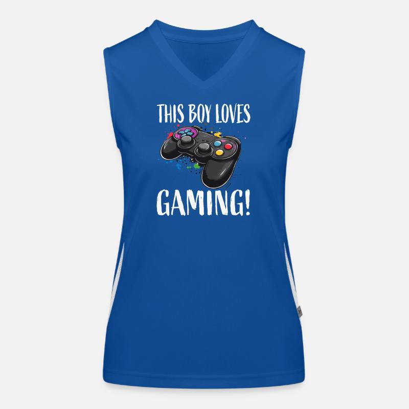 Junge liebt Gaming Controller Funktionelles Kontrast-Tank Top für Frauen