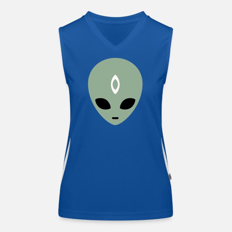 Tête d’extraterrestre Troisième Œil (trois couleurs) Débardeur respirant contrasté Femme