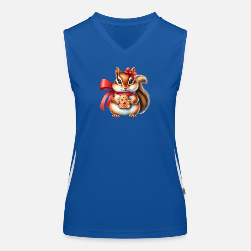 Ingwer-Eichhörnchen mit Keks Funktionelles Kontrast-Tank Top für Frauen