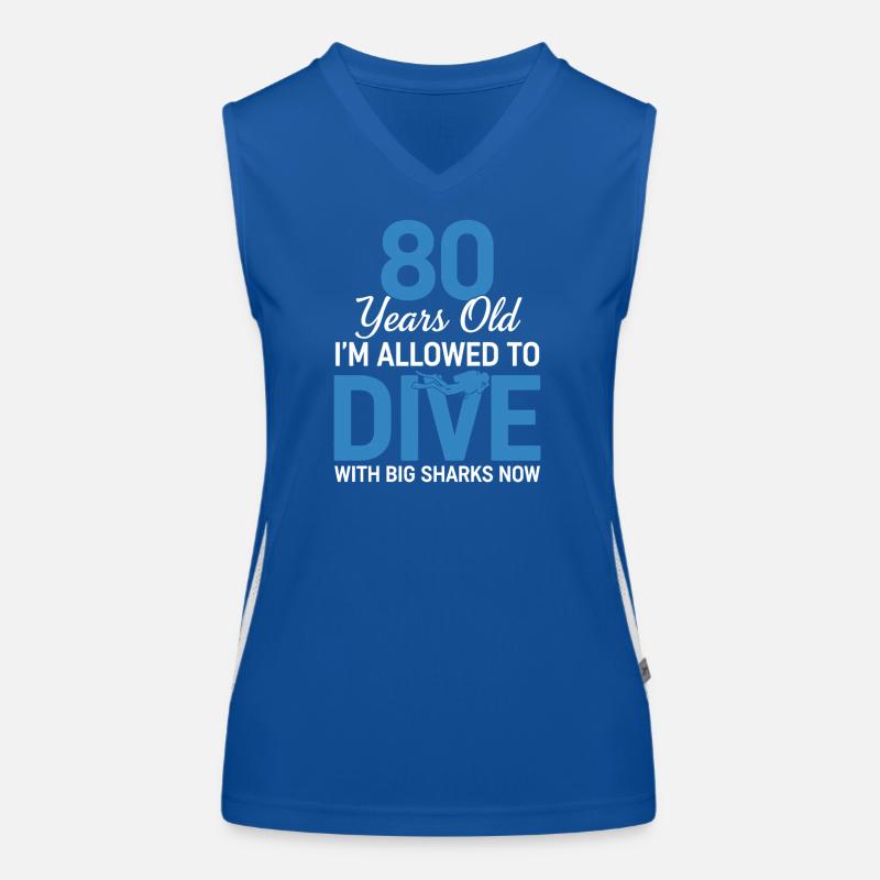 Plongée de 80 ans avec de gros requins Débardeur respirant contrasté Femme