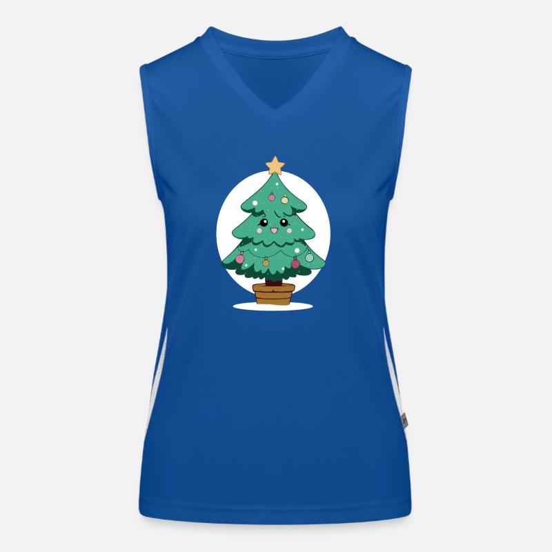 Kawaii-Weihnachtsbaum Funktionelles Kontrast-Tank Top für Frauen
