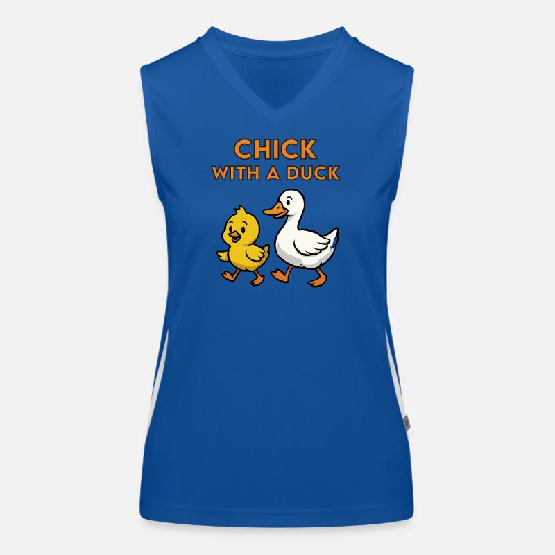 Küken mit einer Ente Funktionelles Kontrast-Tank Top für Frauen