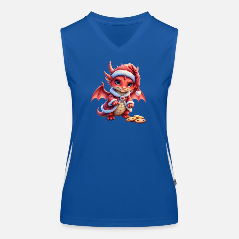 Plüschiger Weihnachtsdrache Funktionelles Kontrast-Tank Top für Frauen