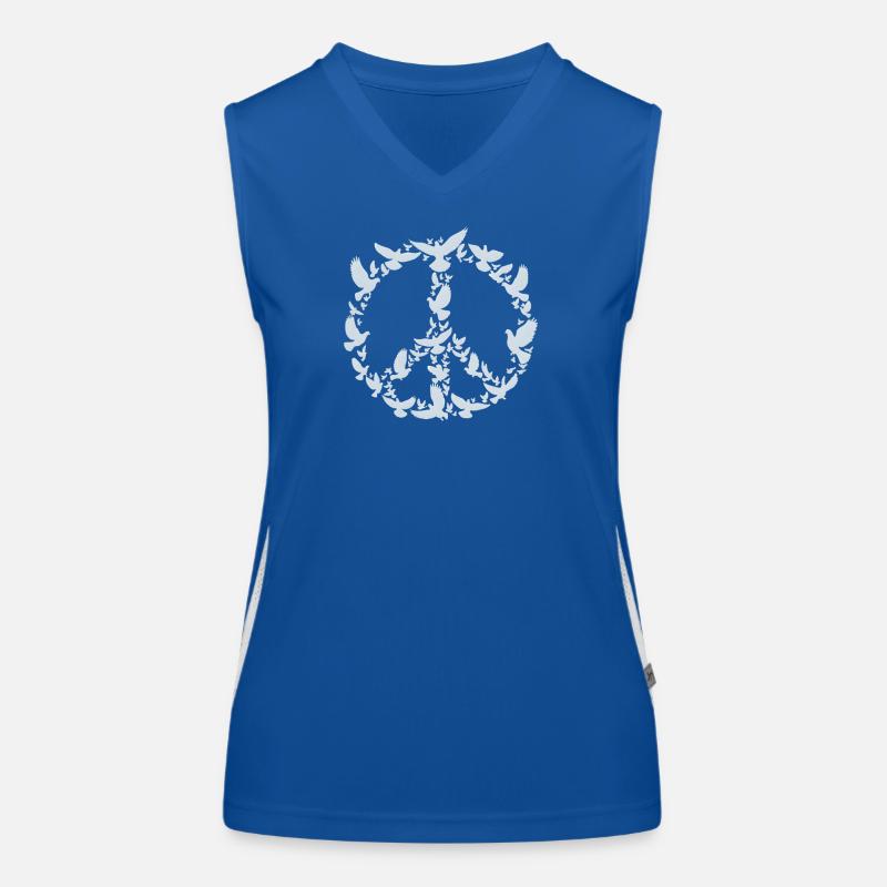 Friedenstauben Peace Symbol Kunst Design Funktionelles Kontrast-Tank Top für Frauen