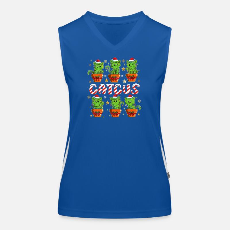 Caticus Weihnachtskaktus Funktionelles Kontrast-Tank Top für Frauen