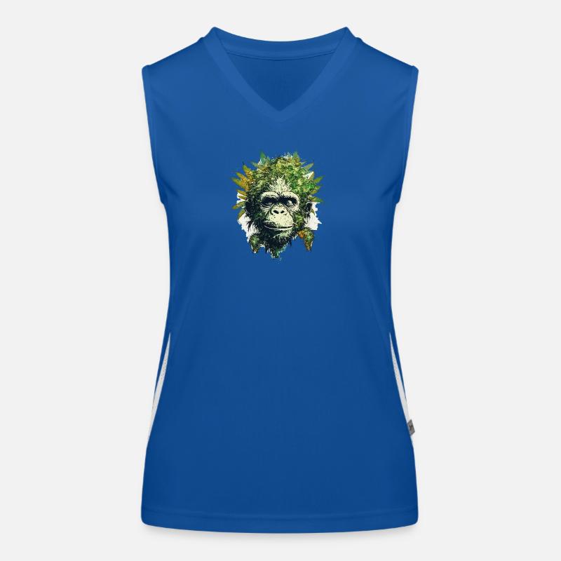 Leaf monkey portrait - natural forest motif Women's Functional Contrast Tank Top