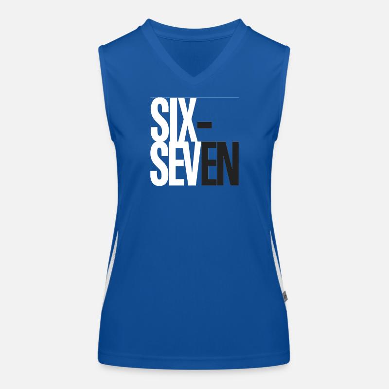 Six and Seven Overlap Typography Women's Functional Contrast Tank Top
