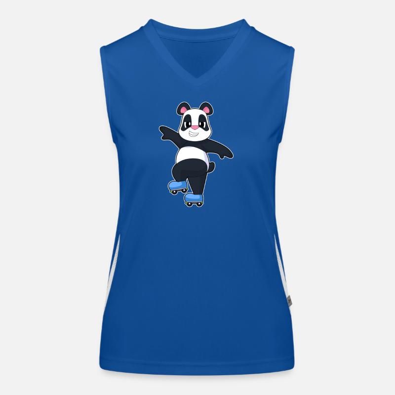 Panda Inline skating Inline skates Sport Funktionelles Kontrast-Tank Top für Frauen