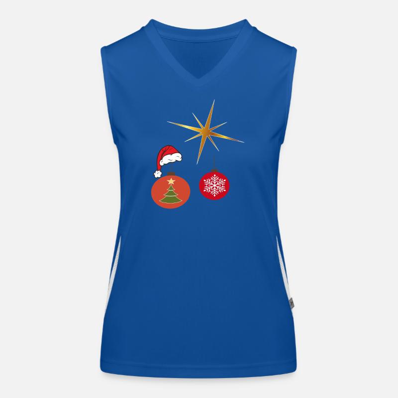 Weihnachtsstern und Weihnachtskugel Funktionelles Kontrast-Tank Top für Frauen