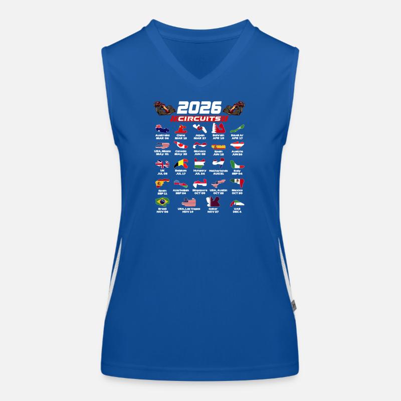 Circuits de Formule 2026 pour les vrais fans de Formule Débardeur respirant contrasté Femme