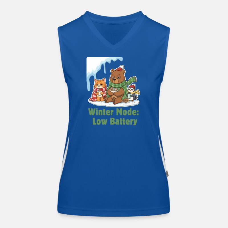 Wintermodus: Müde, Eingepackt & Hungrig Funktionelles Kontrast-Tank Top für Frauen