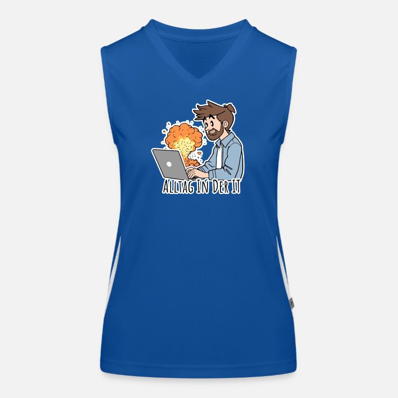 Alltag in der IT - Der Computer raucht Funktionelles Kontrast-Tank Top für Frauen