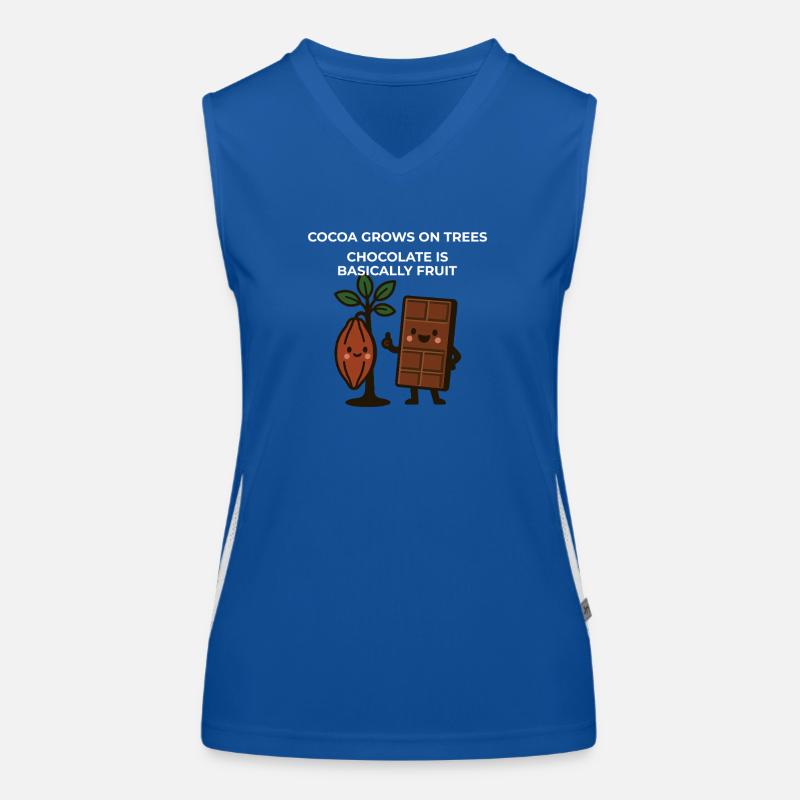 Chocolate is Fruit – Funny Cocoa Saying Women's Functional Contrast Tank Top