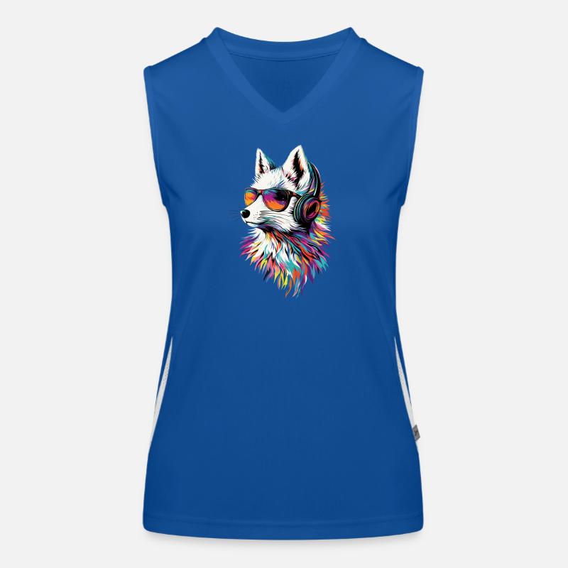 Polarfuchs Schneefuchs Eisfuchs Süßer Weißer Fuchs Funktionelles Kontrast-Tank Top für Frauen