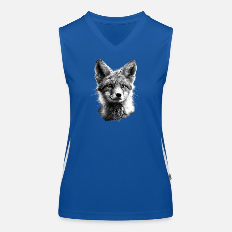 Polarfuchs Schneefuchs Eisfuchs Süßer Weißer Fuchs Funktionelles Kontrast-Tank Top für Frauen