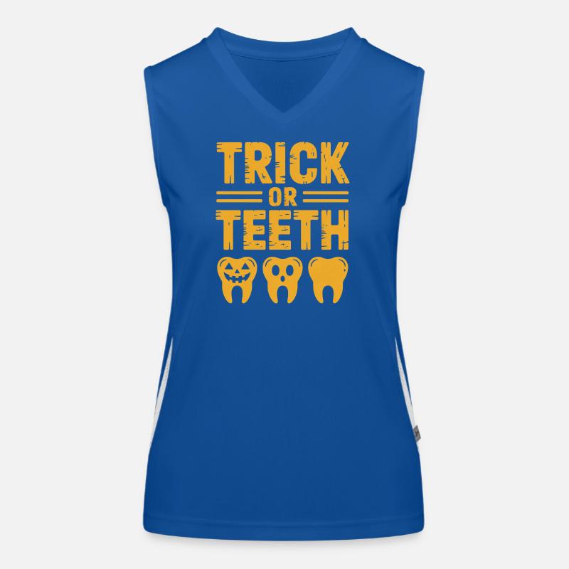 T-shirts Halloween Trick or Teeth Débardeur respirant contrasté Femme
