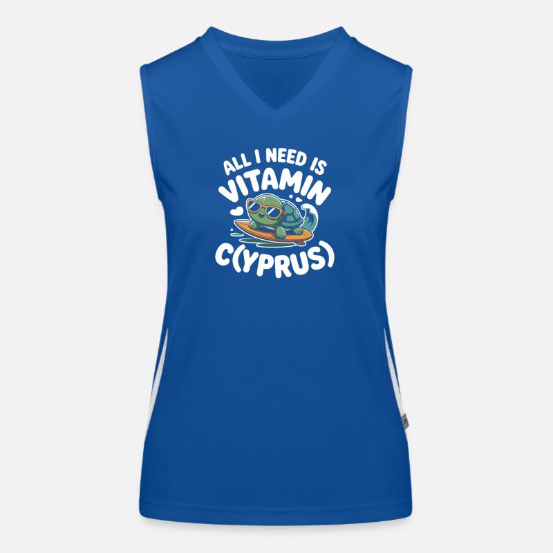 Chypre Tout ce dont j’ai besoin, c’est de vitamines Chypre Drapeau chypriote Débardeur respirant contrasté Femme