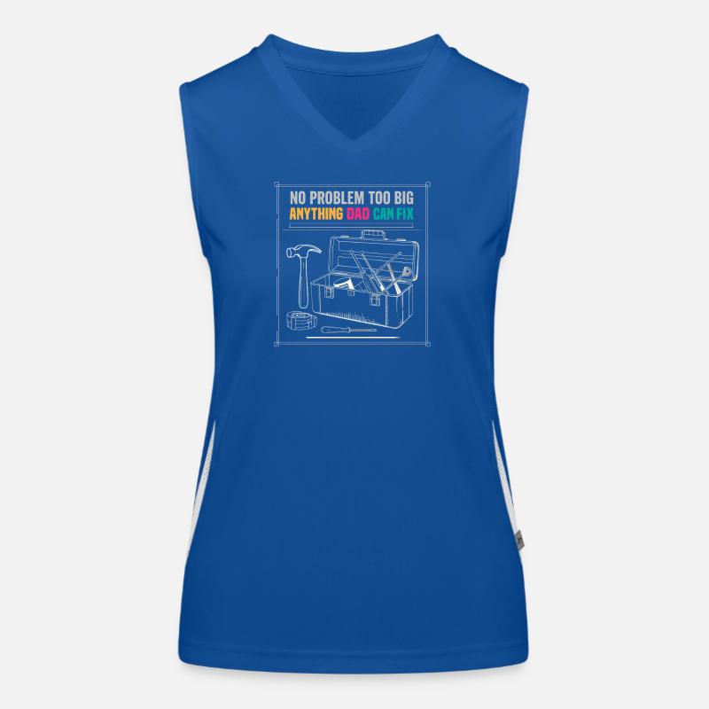 Dad Fix It Toolbox Grafik  Funktionelles Kontrast-Tank Top für Frauen