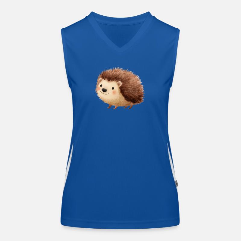 Cute Hedgehog – Childish and Charming Drawing Women's Functional Contrast Tank Top