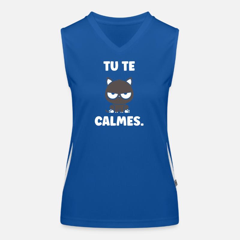 Grumpy Kitten: You calm down Women's Functional Contrast Tank Top