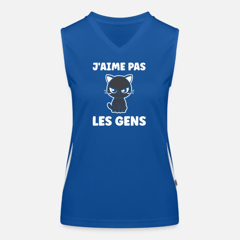 Chat grognon J'aime pas les gens Funktionelles Kontrast-Tank Top für Frauen