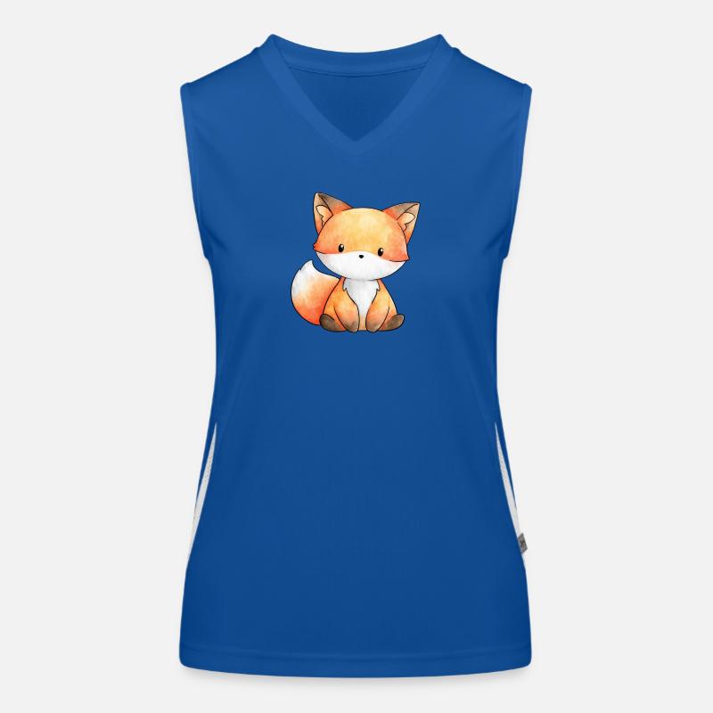 Illustrated Fox – Storytelling and Forest Atmosphere Women's Functional Contrast Tank Top