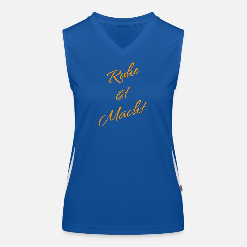 Ruhe ist Macht – Achtsamkeit Spruch Funktionelles Kontrast-Tank Top für Frauen
