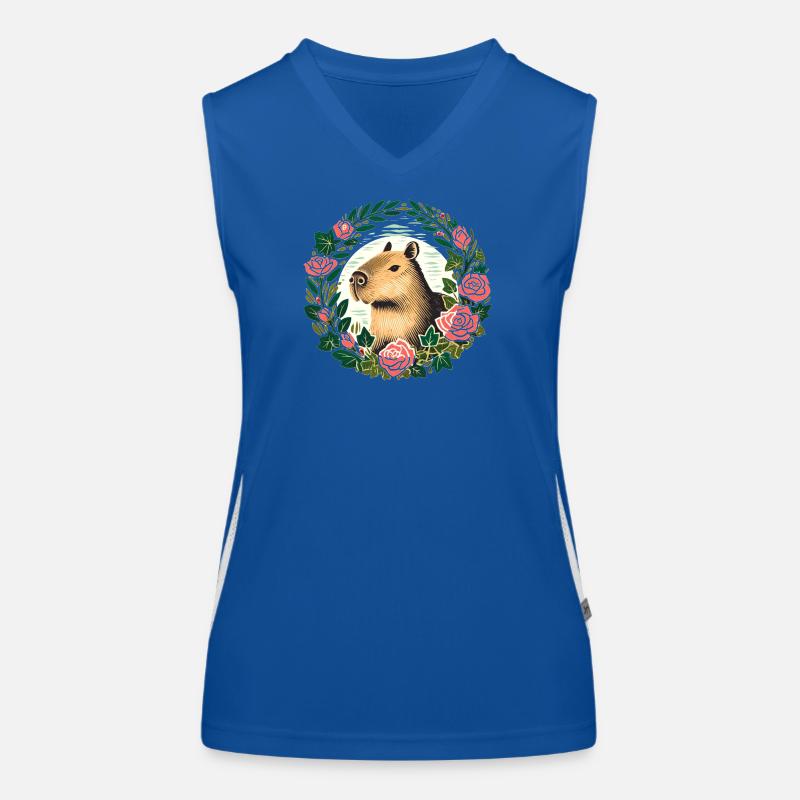 Capybara-Rosenkranz Funktionelles Kontrast-Tank Top für Frauen