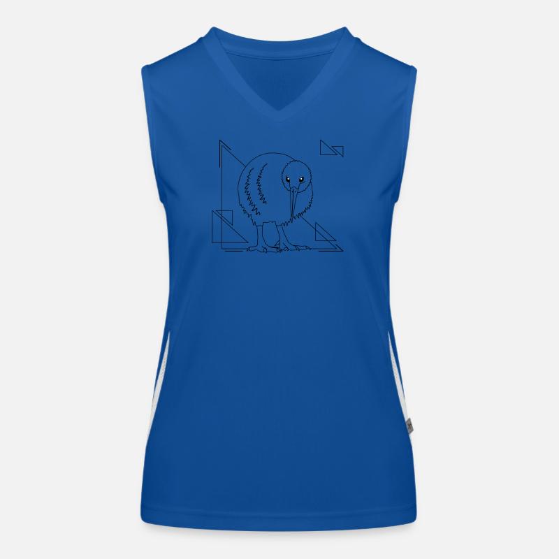 Kiwi Vogel im geometrischen Design Funktionelles Kontrast-Tank Top für Frauen
