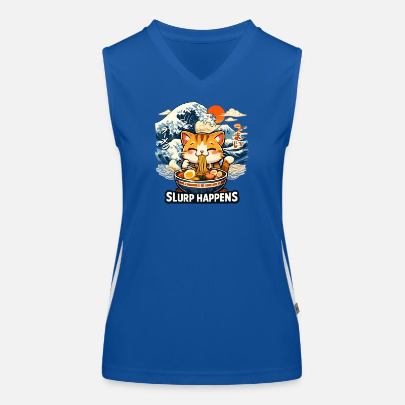 Ramen Neko Great Wave Funktionelles Kontrast-Tank Top für Frauen