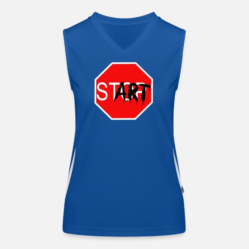 Panneau de démarrage Graffiti Panneau d’arrêt Débardeur respirant contrasté Femme