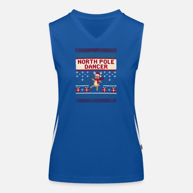 North Pole Dancer – Inappropriate Christmas for Women's Functional Contrast Tank Top