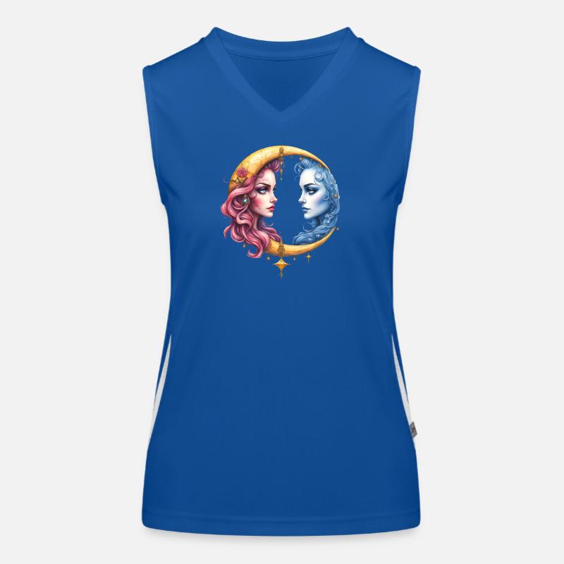 Lune jumelle : Visages dans Eclipse Débardeur respirant contrasté Femme