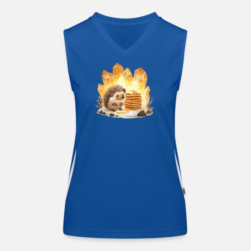 Hedgehog & Pancake Crystals Women's Functional Contrast Tank Top