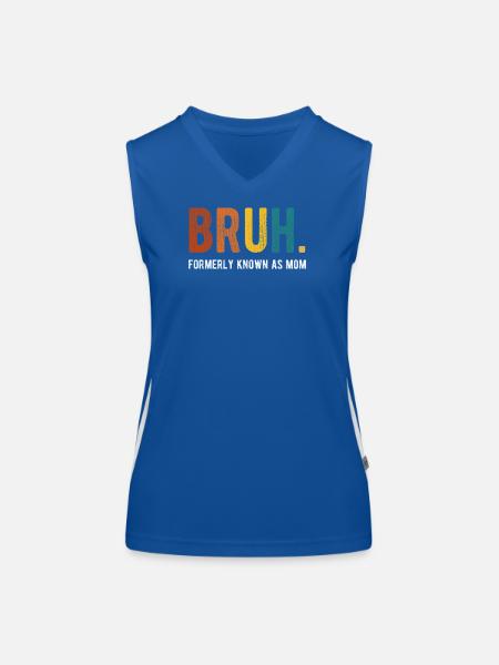 Bruh Formerly Known As Mom Retro Humor - Women's Functional Contrast Tank Top - royal/white - Front